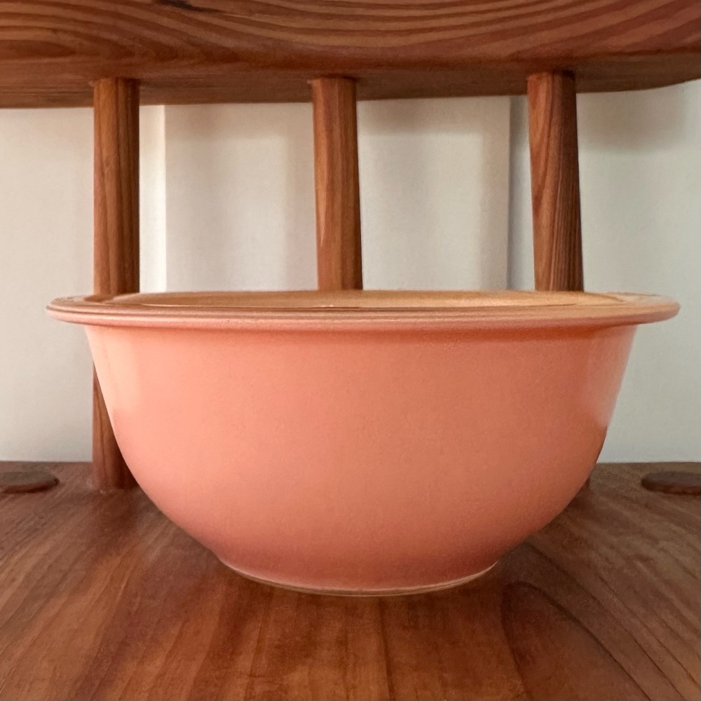 Vintage Pyrex Small Clear Bottom Mixing Bowl 322 1L Corning Baby Pink